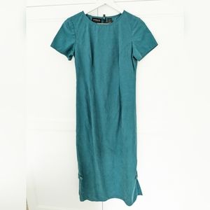 Vintage Liz Claiborne Midi Green Women's Dress 4 Petite